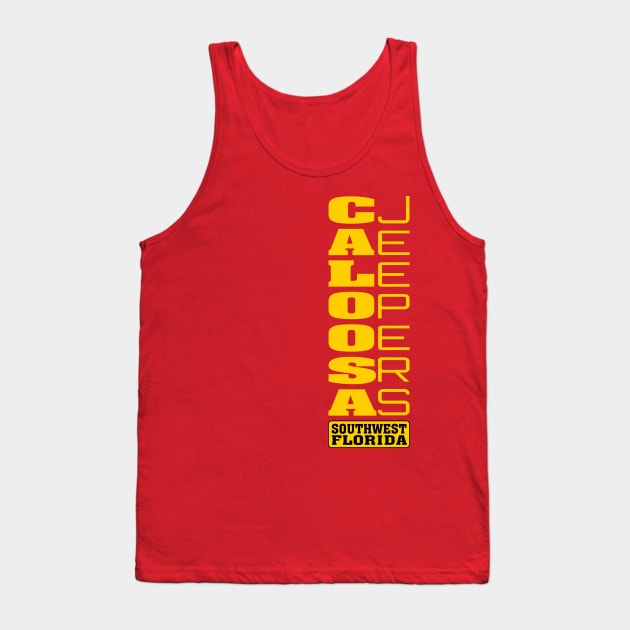 Gold Vertical Logo Tank Top by Caloosa Jeepers 